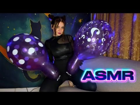 ASMR | 14-Inch Purple Balloons, Leather Gloves - SUPER SQUEAKY SOUNDS 💜