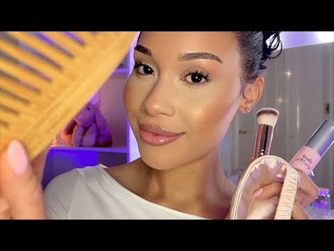ASMR 🎀 Friend Pampers You Before Bed 🤍 Scalp massage, Skincare, Hair Brushing | Roleplay For Sleep
