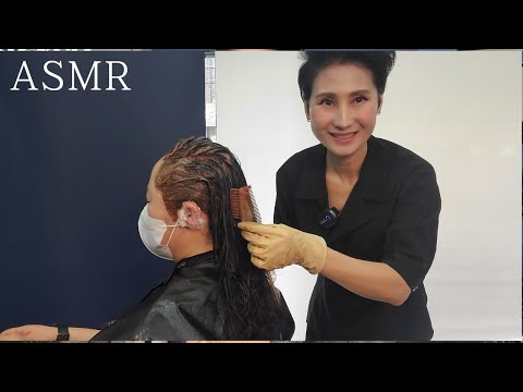 미용실 ASMR  밝은갈색 (뿌리염색)   light brown (root dye)/korean hair salon