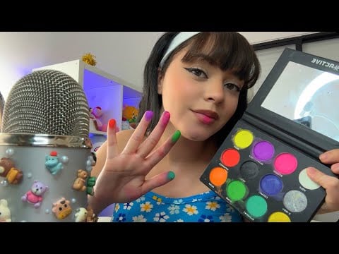 Spit Painting you with Neon Colors and a lot of Mouth Sounds ASMR