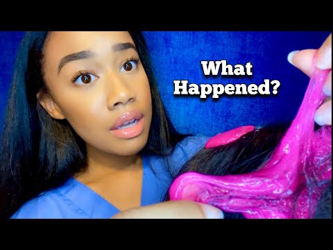 ASMR School Nurse Helps You Get Slime Out Of Your Hair 🙆🏽‍♀️😳 School Nurse Role-play