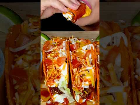 CHEESY CRUNCHY LOADED TACOS #asmr #tacos #cheese #shorts #food
