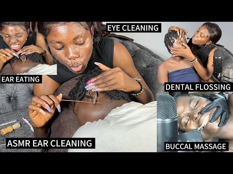 Ear Cleaning, Ear Eating & Licking, Dental flossing, Mada Whisper Face,Scalp,Back Scratching