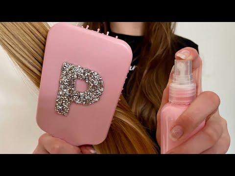 ASMR Brushing your hair | Real hair | water spray | No talking