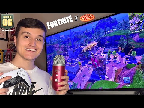 ASMR OG Fortnite Gameplay w/ Pizza Mukbang