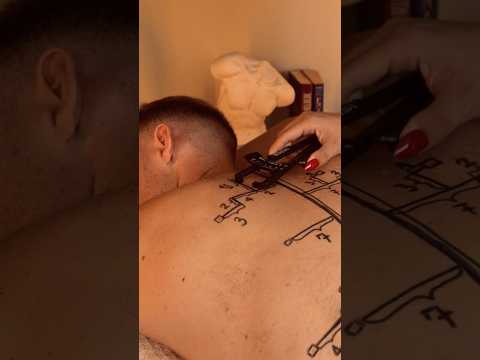 BACK drawing and measuring mole mapping #asmr