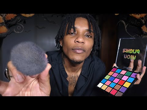 ASMR | Black Guy Does Your October Makeup 🎃 While Half Asleep
