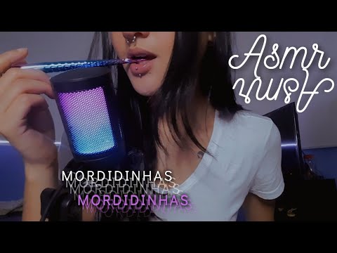 ASMR CASEIRO: MORDENDO PINCEL+ SONS DE BOCA🤠 #mouthsounds