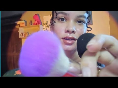 ASMR pincel na tela + sons de boca (tapping e sussurro) 💦💤