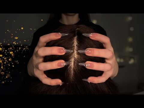 Hairplay (Parting, Scratching, Massage) with Fire Crackling + Wind Sounds [ASMR] No Talking