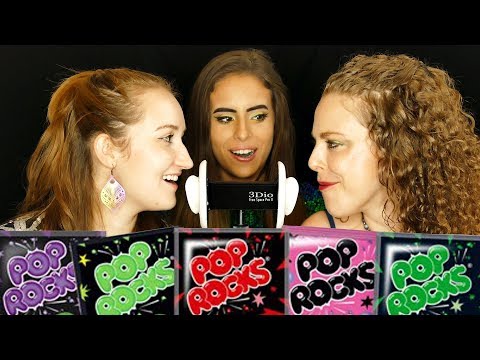 3 Girl ASMR Eating Candy Pop Rocks Crackle Sounds