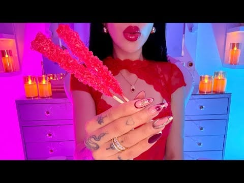 ASMR C0MIENDO PALETAS DE CRISTAL🔮✨