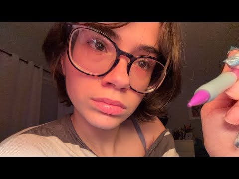 ASMR girl who is obsessed with you draws on your face !