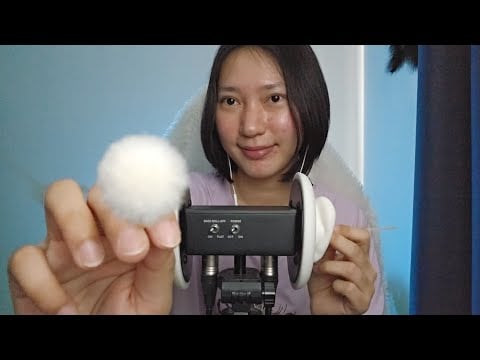 ASMR Fluffy Ear Cleaning No Talking แคะหู ทำความสะอาดหู ไม้ขนฟู ไม่พูด 3Dio 🤐