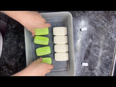 Green Satisfaction ASMR Soap 🧼 #asmrsoap #soap