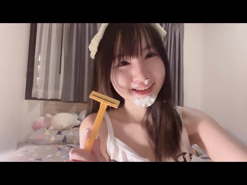 asmr relaxing shaving cream ☁️