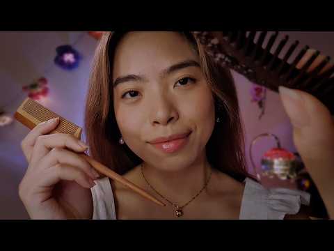 You can relax now, I'll soothe your scalp 💆🏻‍♀️ ASMR Combing, Parting & Plucking