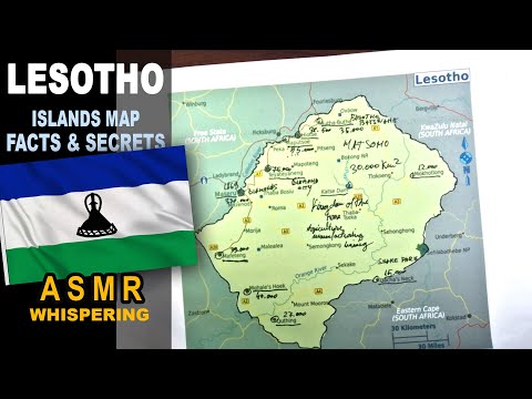 ASMR: Map of LESOTHO tracing with facts | Main Cities Facts and Highlights [ASMR maps and facts]
