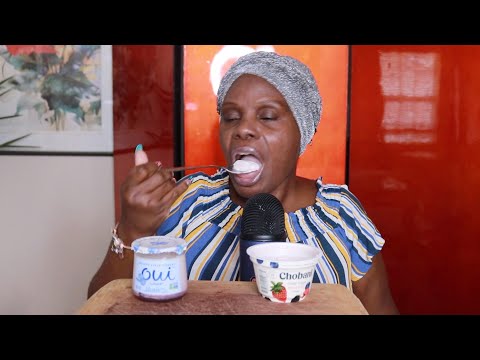 French Oui & Chobani Yogurt ASMR Eating Sounds