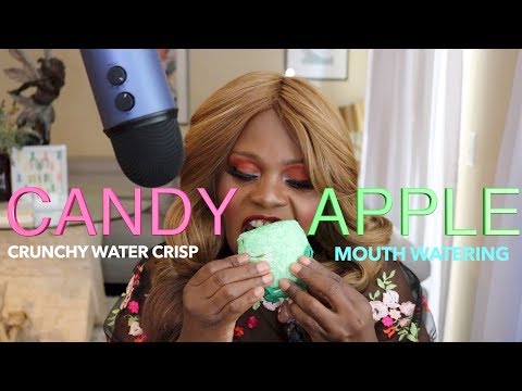 ASMR Chocolate Caramel Rock Candy Apple