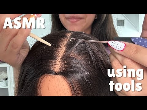 ASMR SCALP CHECK AND PICKING WITH TOOLS