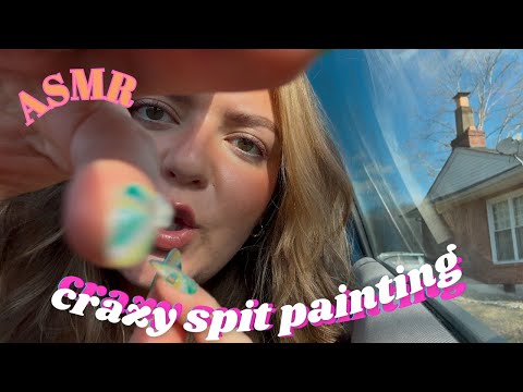 ASMR- chaotic spit painting & crazy fast & aggressive triggers💕 mouth sounds, loud, lense licking