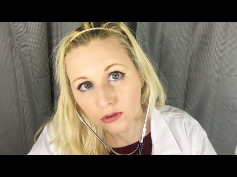 ASMR Binaural Doctor Exam for a Cold | Gloves, Pen Light, Up Close