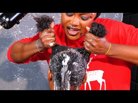ASMR✨RELAXING MY SISTERS HAIR Afro Comb Intense hair parting | Intense Hair pullin | Scalp scratch