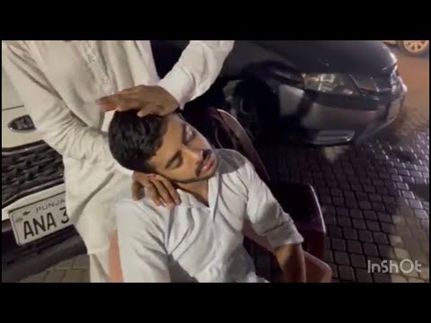 ASMR Amazing Deep Tissue Head,Neck & Ear Cracking Massage by the local barber at roadside 💆🏻‍♂️💈
