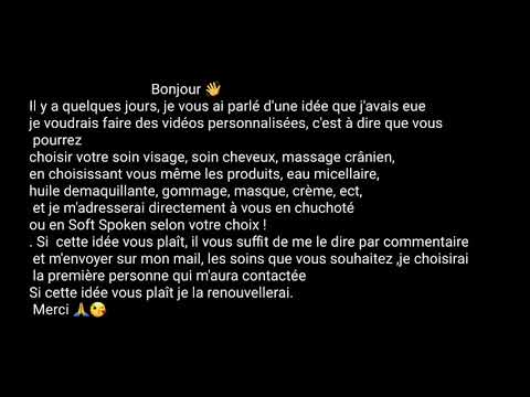 Asmr Français. Petite annonce, petit projet !