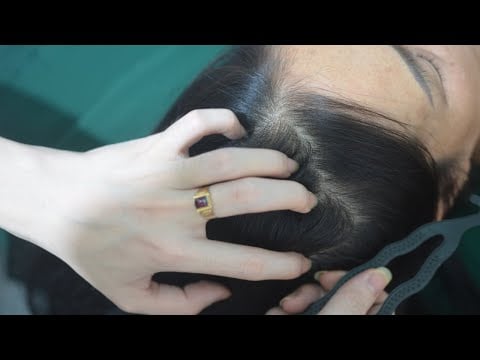ASMR Hair Parting & Nape Scratch Real Person, Relaxing Hair Sound For Anxiety Relief