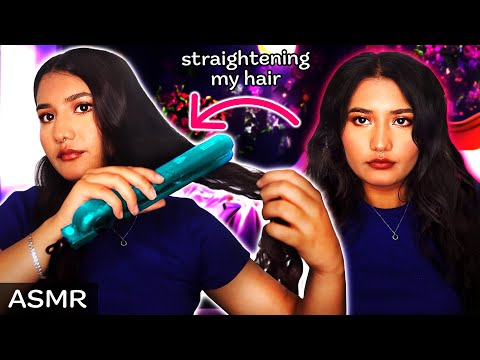 ✨ASMR Hair Brushing & Straightening Gorgeous Curly Wavy Hair, Pure Tingly Sensation 🤫 No Talking 💤