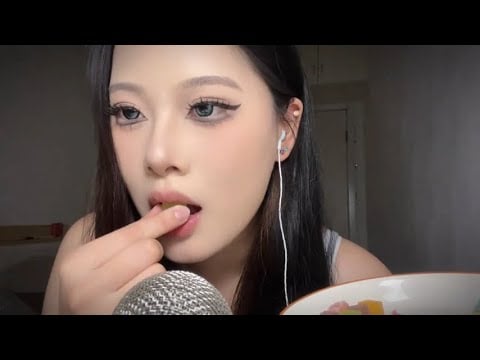 ASMR Amber Sugar Chewing Sounds & Whispering | Sleep Aid Video