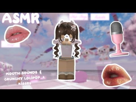 彡 ROBLOX ASMR MOUTH SOUNDS + CRUNCHY LOLLIPOP (new) & KISSES 💋  NO TALKING!  ꕤ ୧ 🎀🍓💗