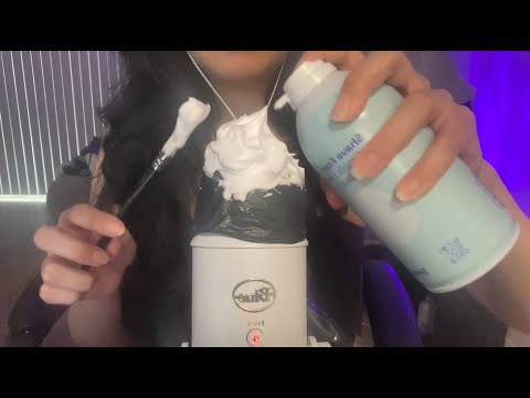 ASMR l Shaving Cream On Mic (tingles)