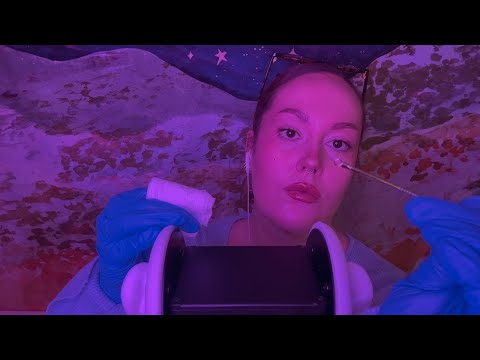 ASMR | Blackhead Extractions On Your Ears - Exfoliating Gloves & Moisturiser, Soft Spoken