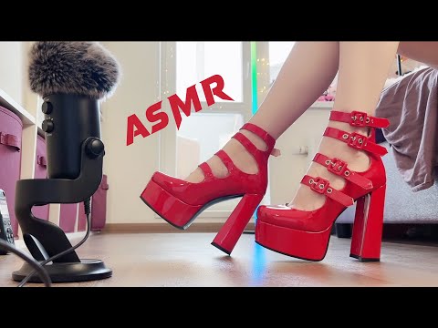 ASMR Red High Heels 👠  Walking Around