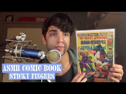 ASMR Comic Book Show and Tell Sticky Finger Sounds
