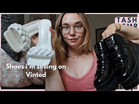 ASMR Tapping + Scratching on Shoes I'm Selling