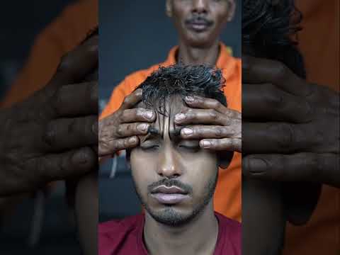 Red Oil ASMR Head Massage By Uncle Barber #shorts