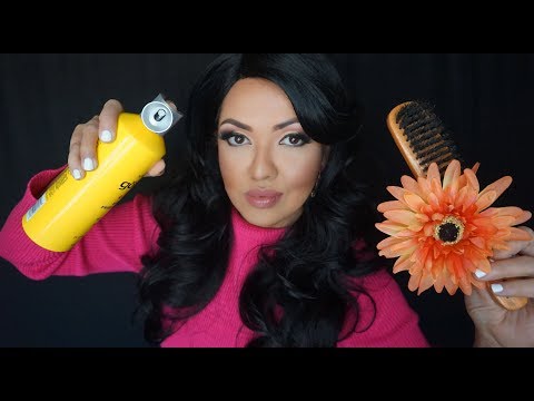 ASMR Cabelereira Fazendo Penteado em Voce Voz Suave