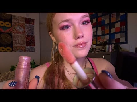 ASMR 💌 doing your makeup for Valentine’s Day  💕 tapping + mouth sounds 