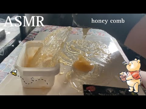 ASMR honey comb with gloves!!