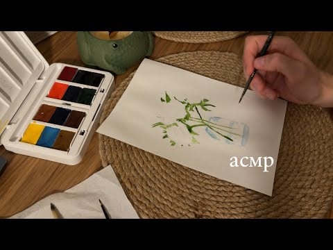 асмр | моё откровение | рисую открытку акварелью