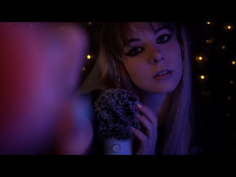 ASMR | Slow Mic Scratching & Face Brushing - whispered, fluffy blue yeti