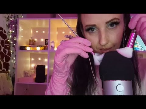 Magyar ASMR - Gloved Hand Movements & Microphone Brushing -Gumikesztyű hangok  és Mikrofon Ecsetelés