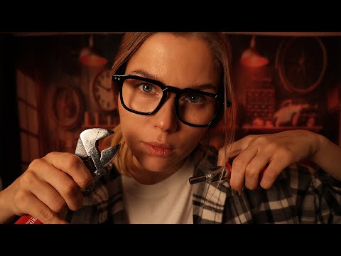 ASMR Fixing a Malfunctioning Robot 🤖 | Mechanic Roleplay Checking Circuits, Gears & Oil Refill