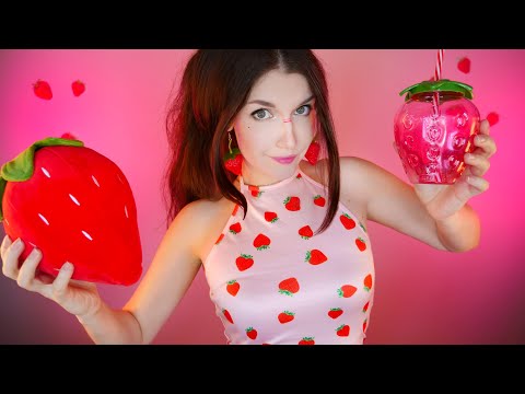 АСМР 🍓 КЛУБНИКА ПАТИ 🍓🥳 ASMR Strawberry party 🤪✨  99,9% TINGLES 🍓