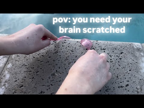 lofi asmr around the pool- (wet concrete) spoons, nail and screwdriver triggers w/ water sounds