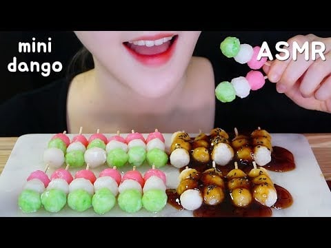 🍡 CUTE MINI DANGO ASMR DANGO MUKBANG ASMR MITARASHI DANGO ASMR 당고ASMR - NO TALKING